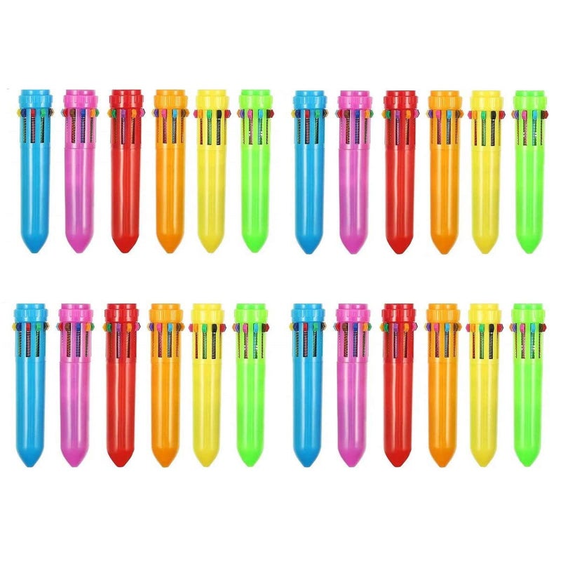 Kaptin 24 Pack Multicolor Ballpoint Pen Mini Shuttle Pens mini pens, Retractable Ballpoint Pens Multicolor Pens kids pens Office School Supplies for Students Children - Image 1